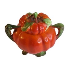 Royal Bayreuth Tomato Sugar Bowl Porcelain Blue Mark Antique picture