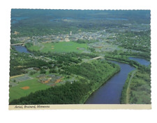 Aerial Brainerd, Minnesota Postcard Home of Paul Bunyan & Babe Scalloped Edge picture