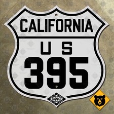 California CSAA US Route 395 highway road sign auto club Sierras Lassen 12x11 picture