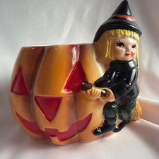 Nancy pew Relpo Witch Planter Vintage Halloween Cute picture