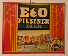 Vintage/Original E & O PILSENER BEER TOC Sign Pittsburgh Brewing PA 11X9 Skyline picture