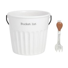 Mud Pie White Ceramic Fried Chicken Bucket picture