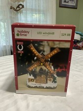 HolidayTime Country Charm Lighted Windmill Christmas Village Building LED Lights picture