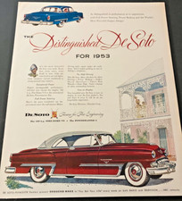 1953 DeSoto Fire Dome V8 - Vintage Original Automotive Color Print Ad / Wall Art picture