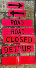 Road Sign Panel Lot Removable Panels Detour Road Closed Construction Highway picture