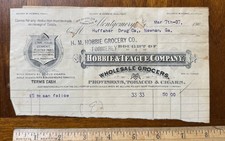 1907 billhead Hobbie Teague Grocers Tobacco Cigars Montgomery AL picture