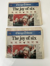 Vintage 1998 Chicago Tribune Joy of Six Newspaper Lot Michael Jordan Bulls (2) picture