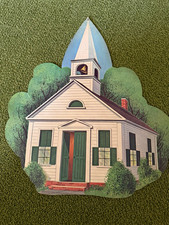 1950a Vintage Die cut Church. School deco for Easter NOS. Never used. Unique picture