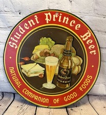 Vintage Student Prince Beer Sign Ludlow Mfg Co Cincinnati OH Metal 1930's  picture