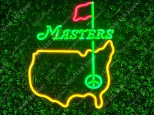 Masters Tournament Golf  U.S. Map Vivid LED Neon Sign Light Lamp With Dimmer picture