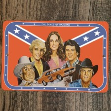 Dukes of Hazzard Altered Vintage Art from old TV Tray 8x12 Metal Wall Sign picture