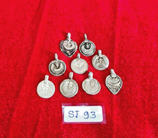 Antique Handmade Islamic Crescent Moon Silver Pendant Amulet Lot 9 SI93 picture