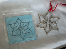 1998 Jan Webber Snowflake Sterling Silver Ornament Rare Vintage 2D picture