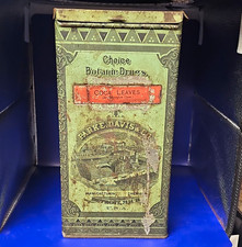 Parke, Davis & Co. Coca Leaves Choice Botanicals Advertising Tin Can Green picture