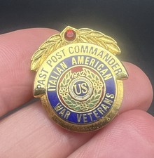 Italian American War Veterans ITAM PAST POST COMMANDER Pin Lapel US 1932 Gold picture