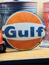 Gulf Porcelain Advertising Sign Roughly 12 In picture