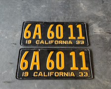 Antique 1933 California License Plates picture