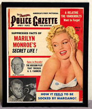 MARILYN MONROE 1960 original framed magazine complete Police Gazette picture