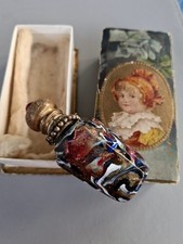 Antique Venetian  glass Perfume Bottle With Original Box And Stopper. picture