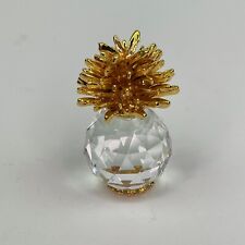 Crystal Pineapple Figurine with Gold Crown and Base 2