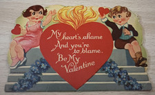 VTG Valentine- Boy & Girl by burning heart-My heart’s aflame and you’re to blame picture
