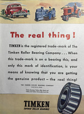 1945 Timken Tapered Roller Bearings Canton Ohio Real Thing Product VTG Print Ad picture
