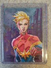 2023 Fleer Ultra Midnight Sons Captain MARVEL Sketch Card 1/1 DMN picture