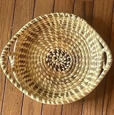 Vintage Gullah Sweetgrass Handled Basket Charleston Mt Pleasant Handmade picture
