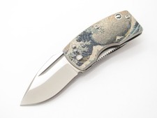 G. Sakai Seki Japan Ukimon Great Wave VG10 Small Money Clip Folding Pocket Knife picture