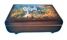 VINTAGE REUGE-Swiss Musical Movement & Jewelry Box, Alps Countryside *Beautiful* picture