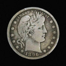 1896-S Barber Liberty Head Quarter As shown in the figure - Very Fine Condition picture