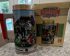 Budweiser Gridiron Legacy Football Sports Series Beer Mug Breweriana w/ Box picture
