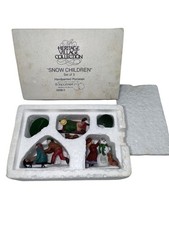 Dept 56 Christmas Village Accessories Snow Children Sledding Figurines Set 3 picture