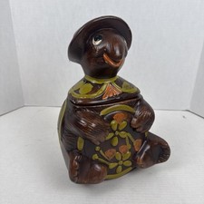 Vintage Turtle Cookie Jar 1960s California Originals Pottery Happy Hippy  12in picture