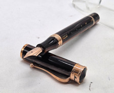 Montegrappa DUCALE Brown Fountain Pen RoseGold Trims Fine Nib picture