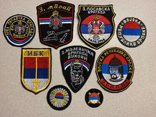 REPUBLIC SRPSKA ARMY, GROUPING OF 9 PATCHES, CIRCA 1992-1995, VINTAGE, WARTIME picture