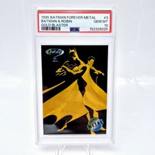 1995 Batman Forever Metal Batman and Robin #3 PSA 10 Gold Blaster Pop 1 picture