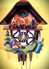 Classic SCHMECKENBECHER Musical Lumber Mill Cuckoo Clock #9 picture