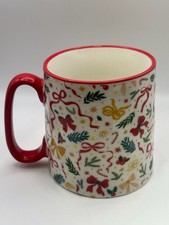 10 Strawberry Street Christmas Holiday Bows and Candy Canes Ceramic Coffee Mug picture