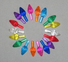 18 Med/Large Twist Lights Bulbs for Ceramic Christmas Tree, 9 Colors picture
