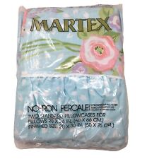 Vintage Pillowcases Martex Percale No Iron Standard Floral NOS NEW Ruffle picture