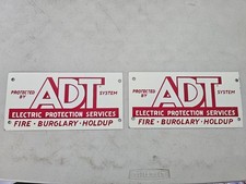 Vintage 1964–1969 Era ADT (American District Telegraph) Security Sign (Qty Two) picture