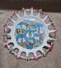 Plato decorativo NUEVA YORK, borde recortado, porcelana china elaborado 1960-70 picture