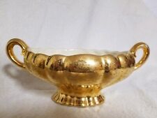 Pearl China Co. Hand-Decorated 22 Kt. Gold Footed Bowl 10.5