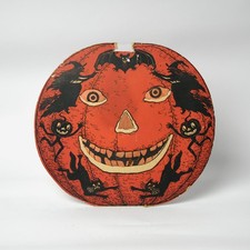 Vintage 1920s Beistle Halloween Jack O' Lantern Printed Panel picture