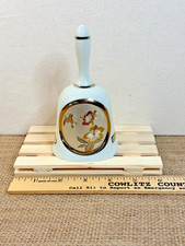 Vintage Dynasty Gallery Chokin Hummingbird Floral Bell Japan 24KT Gold Rim 5.5in picture