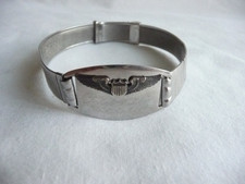 ww2 Forstner US Air Corps Komfit Adjustable Bracelet 925 Emblem Stainless Steel picture