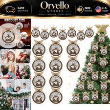 Christmas Nativity Scene Ornaments Set, 48 Pcs Wooden Christian Decor picture