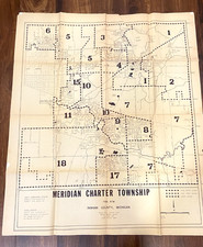 Vintage MERIDIAN CHARTER TOWNSHIP Ingham County Michigan district map picture