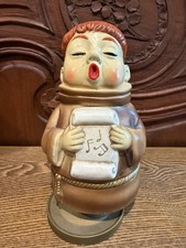 Vintage Singing Monk Revolving Music Box Hand Painted Star Japan WORKS picture